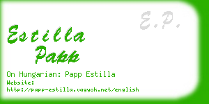 estilla papp business card